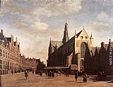 Market Wall Art - The Market Square at Haarlem with the St Bavo